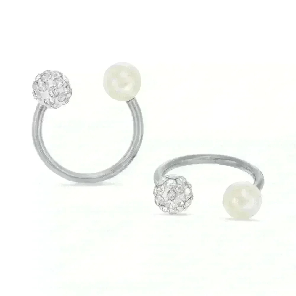 Diamond & Pearl Tragus Ring